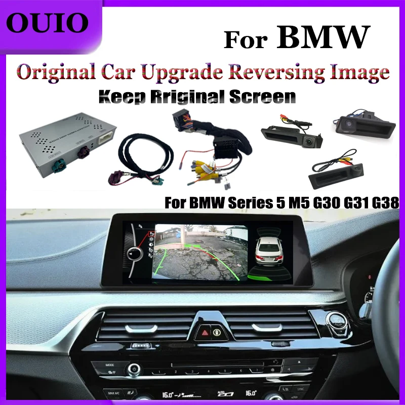 Parkovacia Kamera adapte|Pre BMW radu 5 M5 G30 G31 G38 2010~2020 CIC NBT EVO Rozhranie Pôvodnú obrazovku upgrade Cúvaní kamera